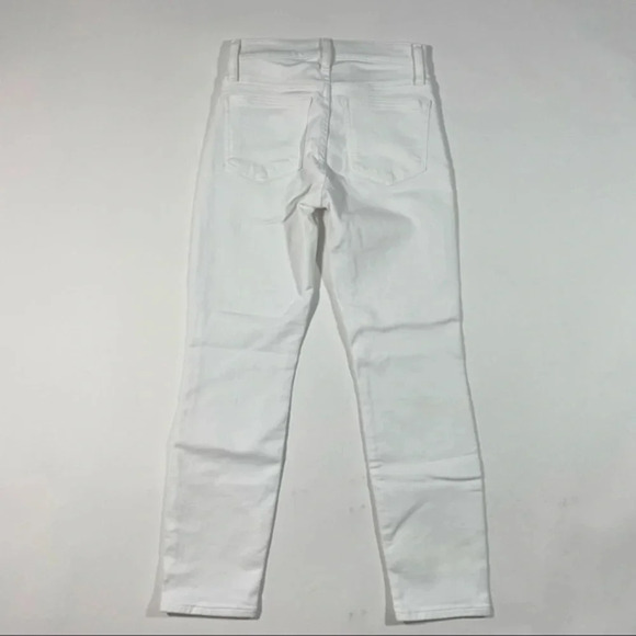 New Damaged J Crew 9” Mid Rise Toothpick Jeans White E2268 - Picture 3 of 11